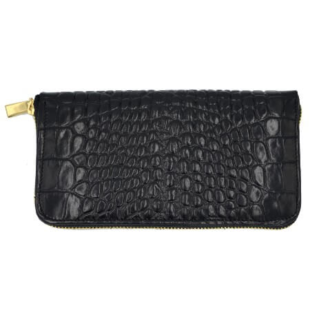 producator de portmonee de dama din piele neagra, texturata